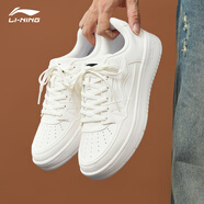 李寧板鞋男款2025秋季新款空軍一號低幫耐磨透氣百搭小白鞋休閑鞋子男 標準白/純白色 【經(jīng)典百搭】 月臨 42