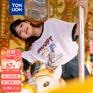 唐獅（TonLion）2025女史努比撞色圓領(lǐng)短袖T恤