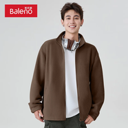班尼路搖粒絨外套男款春秋季休閑潮牌男生開(kāi)衫衛衣加絨加厚男士立領(lǐng)夾克 【搖粒絨】-咖#純色 XL 【寬松顯瘦 休閑百搭】
