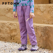 巴巴小鎮（PPTOWN）女童工裝褲秋季2025新款洋氣兒童戶(hù)外防潑水休閑運動(dòng)褲子 13858迷霧紫 110