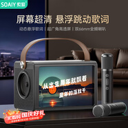 索愛（soaiy）BK25話筒麥克風(fēng)k歌麥克風(fēng)音響一體機(jī)懸浮歌詞無線藍(lán)牙音箱唱歌專用神器家庭ktv音響套裝