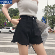 莫代爾氣質(zhì)設計感牛仔背帶褲女2025春秋冬大碼胖mm洋氣顯瘦吊帶連體褲 黑色牛仔短褲單件 S （建議80-95斤）