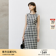 顏域格子氣質(zhì)連衣裙女裝2024新款春季連身裙背心裙收腰顯瘦裙子女 黑白格 XL 42