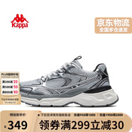 卡帕（Kappa）女鞋厚底增高老爹鞋子女秋季透氣網(wǎng)面鞋休閑運動慢跑鞋 奧運灰 39