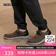 斯凱奇（Skechers）男鞋秋季一腳蹬帆布鞋商務(wù)通勤休閑軟底板鞋66387