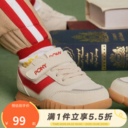 PONY波尼運(yùn)動(dòng)鞋童鞋經(jīng)典高彈防滑軟底舒適透氣魔術(shù)貼易穿脫休閑鞋 234K1SO58RD 白/紅 30 適合腳長(zhǎng)約186~190mm
