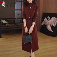 啄木鳥(niǎo)馬甲連衣裙女秋冬秋季2025女裝大碼顯瘦歐貨氣質(zhì)毛呢背心裙 安哥拉紅【小個(gè)子套裝女秋冬感穿搭一整套/微胖穿 M (建議80-100斤)