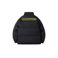 M&EM&X MEDX品牌字母Logo印花立領(lǐng)休閑寬松美式基礎加厚棉服男女同款 黑色(黃標) L