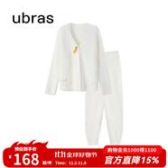 ubras【虞書(shū)欣同款】兔絨絨開(kāi)襟家居服套裝厚款女加絨睡衣冬季女 【長(zhǎng)袖長(zhǎng)褲套裝】純白色 S