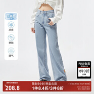 ONLY夏季涼感冰氧酷高腰顯瘦直筒褲牛仔褲女|124232025 J32 210洗水牛仔藍 M (165) M褲長減短（卡碼拍大）