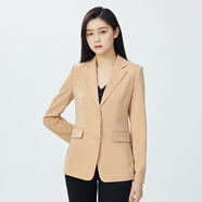 哥弟（GIRDEAR）女裝通勤兩粒扣修身小西裝西服外套女1400423 卡其 L (4碼)