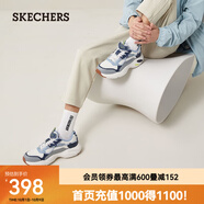 斯凱奇（Skechers）老爹鞋男士運動(dòng)休閑鞋拼接撞色設計復古時(shí)尚潮流柔軟舒適帥氣男鞋 男款/海軍藍色/灰色/237430-NVGY 39