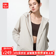 優(yōu)衣庫【狂歡價】女裝雙面穿防風(fēng)搖粒絨拉鏈連帽外套戶外479697 479697/30淺米色 S