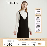 PORTS寶姿女裝 秋冬背帶裙SL9D009LWF033 黑色 M (6)