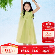 巴拉巴拉女童無袖連衣裙2024夏季網(wǎng)紗拼接甜美全棉蕾絲裙子潮208224111037