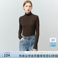 FANSILANEN范思藍(lán)恩22FS4378親膚軟糯半高領(lǐng)修身打底衫女秋冬內(nèi)搭長袖針織衫 巧克力色 高領(lǐng) S