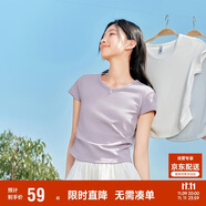 森馬（Semir）短袖t恤女短款緊身夏季圓領(lǐng)正肩上衣V領(lǐng)收腰套頭衫109324100003