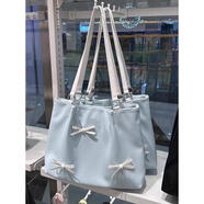 艾詩(shī)典韓國小眾芭蕾風(fēng)格弓肩包2024新潮流女神節手提袋珠光手袋定制 藍色