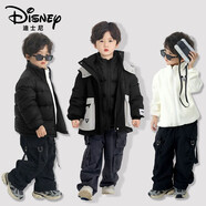 迪士尼（Disney）2025秋冬加厚兒童外套運動(dòng)戶(hù)外防風(fēng)保暖沖鋒衣中大童三件套 【三件套】I黑外套+黑羽絨內搭+白抓絨里搭 110 /52 建議23-30斤