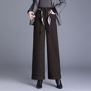 MAGIOPY國際一線(xiàn)品牌腿褲女秋冬新款高腰時(shí)尚百搭直筒褲顯瘦羊絨休閑女褲 【旗艦品質(zhì)保障】咖色 L  【推薦110-120斤】L