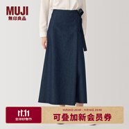 無印良品（MUJI） Labo 女式 和紙混 牛仔裹裙 長半身裙女秋冬季款 AF02LC4A 深藏青色 M/L (170/70A)