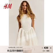 H&M女裝掛脖連衣裙2025秋季新款時(shí)尚法式刺繡無(wú)袖連身裙1282075 奶油色 M 165/96
