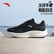 安踏（ANTA）凌羽輕質(zhì)透氣跑步鞋女2025秋季新款網(wǎng)面透氣慢跑鞋運動(dòng)鞋女款 基礎黑/象牙白-4 37.5