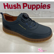 暇步士（Hush Puppies）2024秋舒適免系通勤男休閑皮鞋B6W02CM4 深藍(lán)色 43