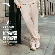 安踏（ANTA）運動(dòng)褲男士加絨衛褲秋冬季加厚保暖跑步長(cháng)褲子休閑褲直筒針織褲 【加絨-升級挺括版-直筒】松卡其7307-3 L