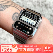 卡西歐（CASIO）手表 絕命毒師老白同款 復(fù)古小方塊計算器電子表 時尚潮流中性表 A100WE-1A