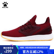 KELME/卡爾美運動鞋男女鞋透氣休閑鞋情侶鞋子男百搭防滑跑步鞋 酒紅 35