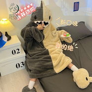 詩花巷大白鵝珊瑚絨睡衣連體秋冬季女裝扮聚會(huì)搞怪鴨子情侶睡袍加大碼男 JSJ4840#綠色 M 80-120斤
