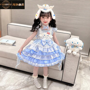 FIDQIOG國際大牌玉桂狗衣服女童冬季洋裝兒童羅莉塔公主裙女孩生日冬裝毛 XIAOHM031玉桂狗羅莉塔蝴蝶結蕾 100cm 均碼