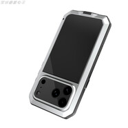 艾尚美（lovemei）前后全包帶膜適用iPhone17Promax金屬三防手機殼蘋(píng)果17Pro雙面全包硅膠殼膜一體前后防摔屏幕保護 銀色 iPhone 17