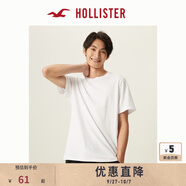 HOLLISTER小海鷗圖案24夏情侶基礎(chǔ)款短袖T恤男裝女裝324-4042 白色 M (180/100A)
