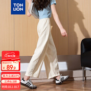 唐獅（TonLion）2025夏女寬松休閑凈色云朵九分褲