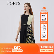 PORTS寶姿春夏新品女裝正常小領(lǐng)型無袖中長連衣裙LM8D176LWT004 黑色 XL (10)
