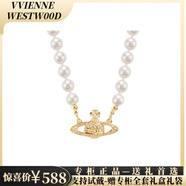 VVIENNE WESTLOCK【專(zhuān)柜正品】順豐包郵禮盒裝土星珍珠項鏈女士經(jīng)典帶鉆節日禮物 金色土星珍珠鏈