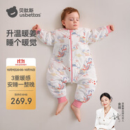 貝肽斯嬰兒睡袋暖姜恒溫兒童分腿睡袋嬰幼兒防踢被睡衣冬季加厚?鳳鸞M