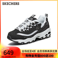 斯凱奇（Skechers）秋冬經(jīng)典熊貓鞋男女同款休閑情侶鞋子 女款/黑色/白色/BKW 37