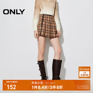 ONLY秋季英倫風(fēng)A字顯瘦高腰百褶短裙半身裙女|124416001 HF1 耶達格紋 M (165) /68A