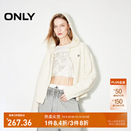 ONLY冬季可愛少女含羊毛連帽長袖針織衫女|12443B010 A43 奶油白色 XS 155/76A