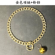 OTHER貓狗項(xiàng)鏈不銹鋼P(yáng)鏈定制個性刻字掛牌寵物項(xiàng)圈土豪金色貓狗狗脖圈 金色項(xiàng)鏈+鈴鐺 鏈寬13mm鏈長55cm60-80斤