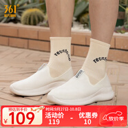 361°361男鞋運(yùn)動鞋2021年春夏季新款NFO網(wǎng)面舒適緩震透氣一腳蹬跑步鞋 羽毛白/曜石黑 39