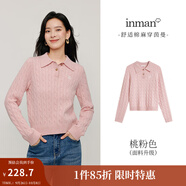 茵曼（INMAN）毛衣女POLO領(lǐng)秋冬套頭針織衫通勤長(zhǎng)袖毛衣上衣 桃粉色 XL