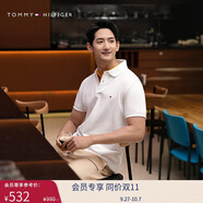 Tommy Hilfiger【輕柔感】夏男珠地網(wǎng)眼商務(wù)純色修身短袖T恤翻領(lǐng)POLO