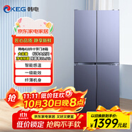 韓電（KEG）冰箱 十字四開門雙開門冰箱超薄家用一級能效360°循環(huán)制冷大容量對開多門電冰箱 418升【54cm超薄三溫區(qū)+1級能效】鈦銀灰