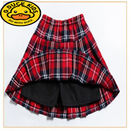 G.duck女童半身裙百褶裙中大童學(xué)院風(fēng)春秋夏JK兒童格子短裙小孩學(xué)生校裙 白條紅格子裙【校服 160 cm