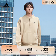 adidas情侶加絨加厚寬松連帽長袖套頭衛(wèi)衣男女秋冬阿迪達(dá)斯輕運(yùn)動   土地棕   3XS