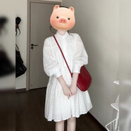 園翌法式白色波點(diǎn)裙子女秋冬季2025三亞海邊旅游穿搭 【白色】【2025初夏穿搭/今年流行/獨特漂亮掐腰 S 40/45kg